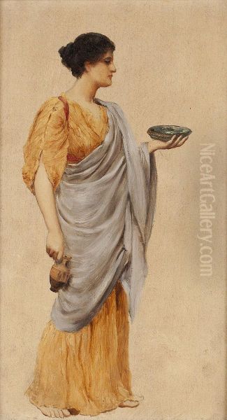 A Grecian Beauty Oil Painting by John William Godward