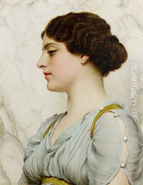 A Roman Beauty Oil Painting by John William Godward