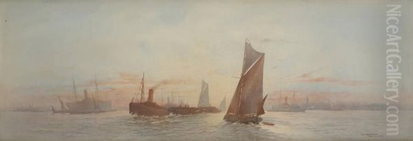 Of Gravesend Oil Painting by Frederick E.J. Goff