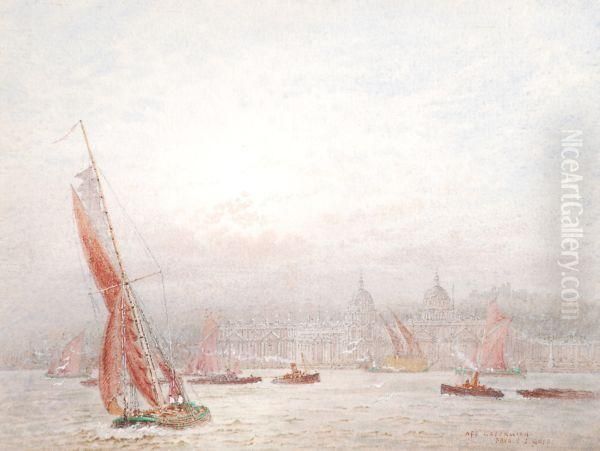 Off Greenwich Oil Painting by Frederick E.J. Goff