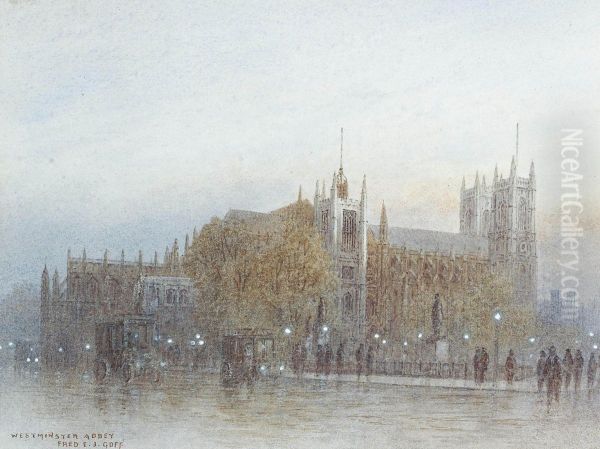 Westminster Abbey At Dusk Oil Painting by Frederick E.J. Goff