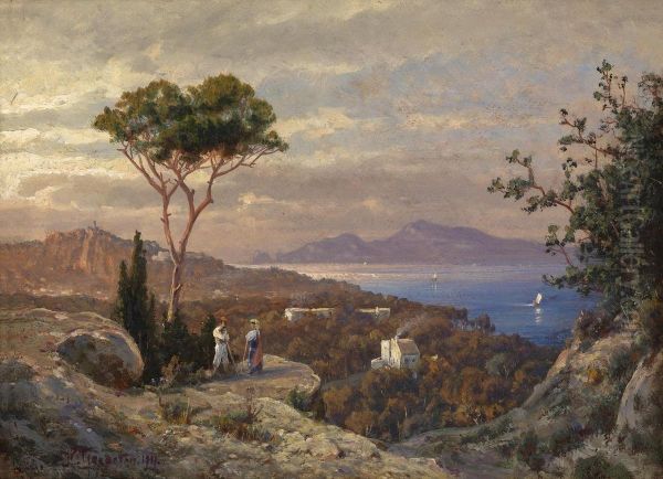 A Southern View Oil Painting by Heinrich Gogarten