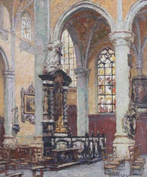 'sint Andrieskerk Antwerpen' Oil Painting by Felix Gogo