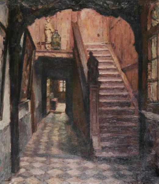 Staircase Of The 'brouwershuis' Oil Painting by Felix Gogo