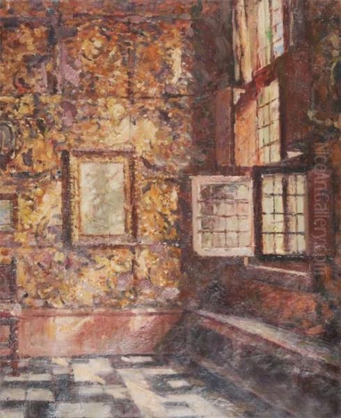 Open Window In The Plantin Moretus Museum Oil Painting by Felix Gogo