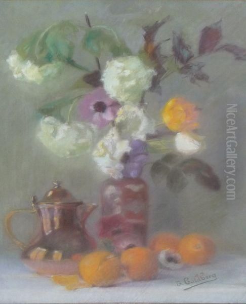 Nature Morte Au Bouquet Oil Painting by Gustave Golberg