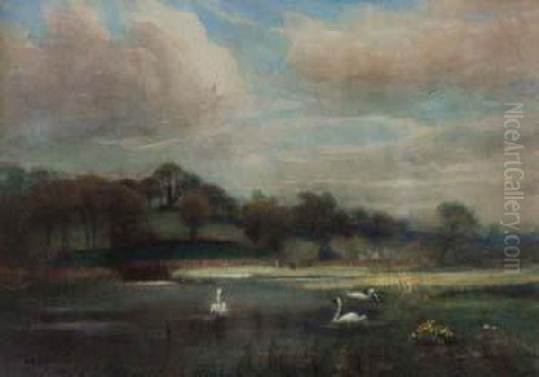 Mill Pond, 
Shaftesbury Oil Painting by Walter H. Goldsmith