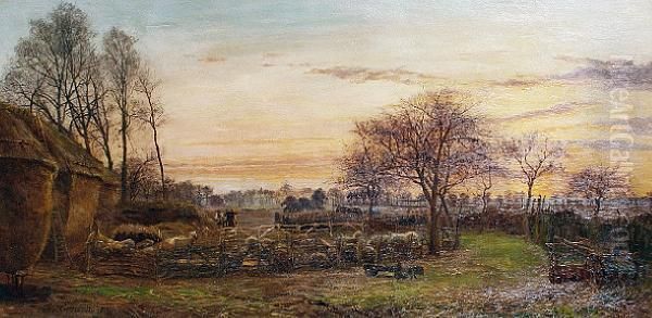 A Farmstead Oil Painting by Walter H. Goldsmith