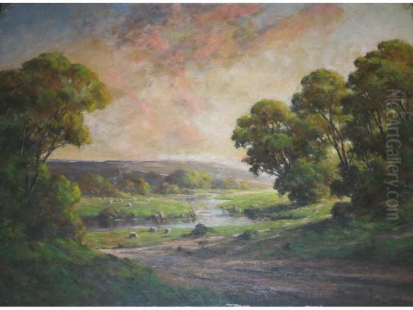 Evening Glow Oil Painting by G. Harold Goldthwait