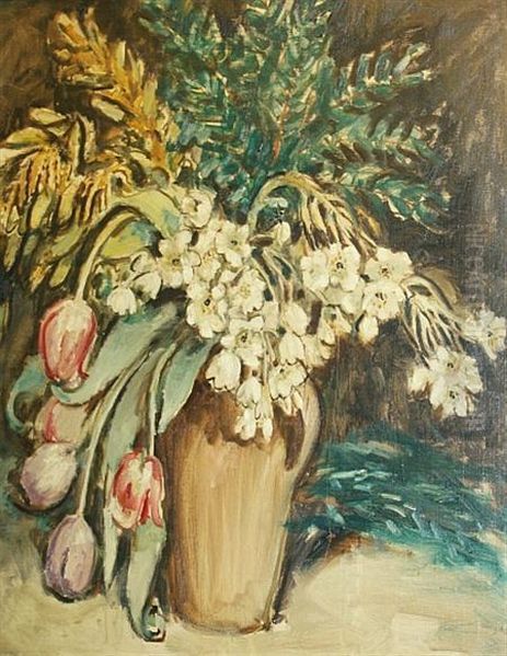 Still Life With Tulips Oil Painting by Anne Wilson Goldthwaite