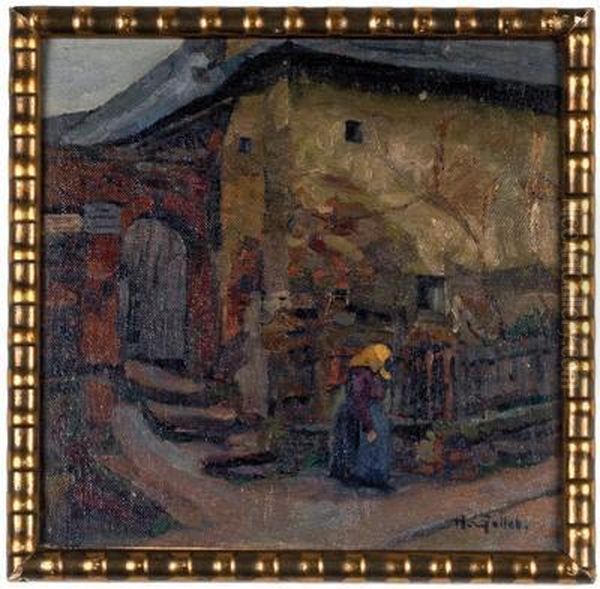 Spanisches Dorf Mit Figuraler Staffage Oil Painting by Heinrich Gollob