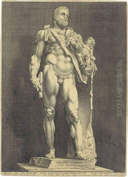 The Emperor Commodus As Hercules Oil Painting by Hendrick Goltzius