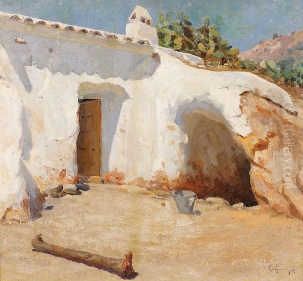 La Maison A Malaga Oil Painting by Guillermo Gomez Gil