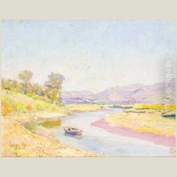 Paisaje Fluvial Oil Painting by Eugenio Gomez Mir