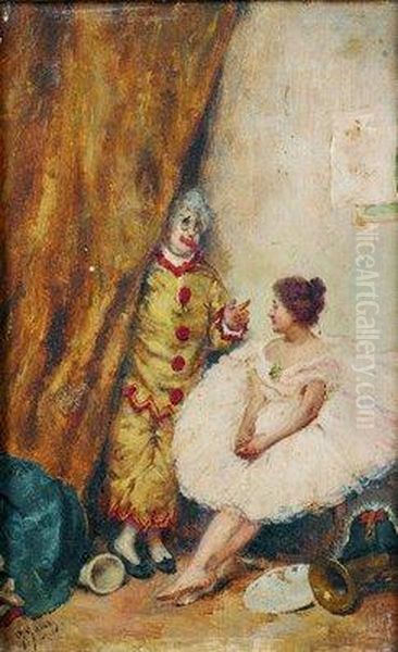 Payaso Y Bailarina Oil Painting by German Gomez Nederleytner