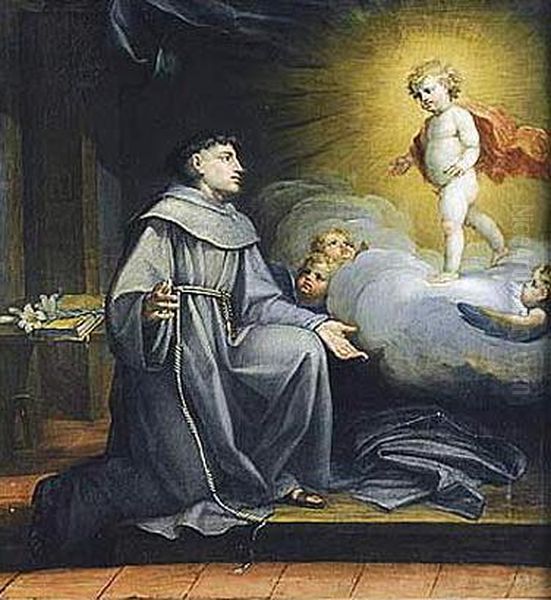 Vision De San Antonio De Padua Oil Painting by Jacinto Gomez Y Pastor