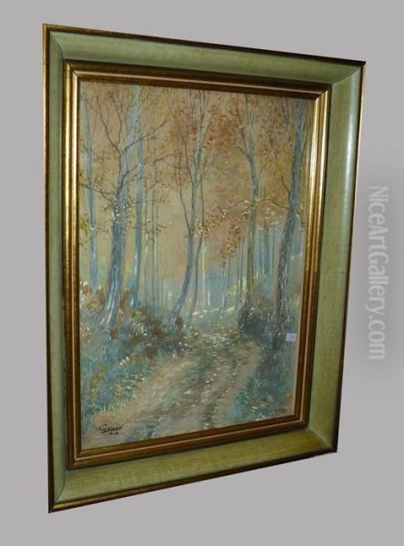 Sentier Dans Les Bois Oil Painting by Francois Gomze