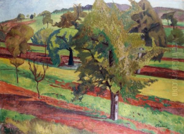 Paysage De Campagne Arbore Oil Painting by Emmanuel Gondouin