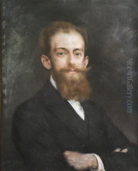 Portrait D'homme A La Barbe Rousse Oil Painting by Juan Antonio Gonzales