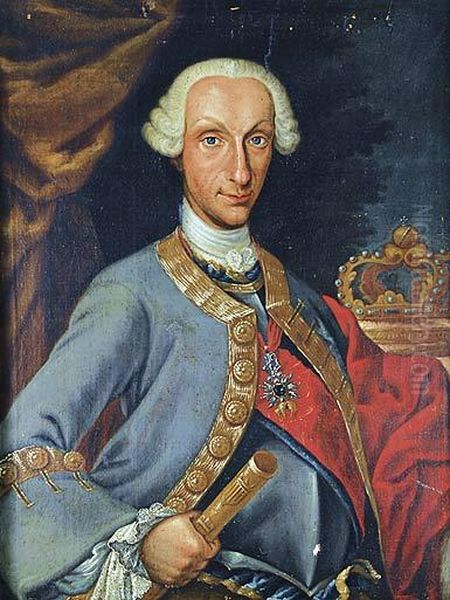 Retrato De Carlos Iii, De Medio Cuerpo, Con El Toison Oil Painting by Antonio Gonzalez Ruiz