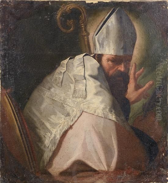 Saint Augustine Oil Painting by Antonio Gonzalez Velasquez