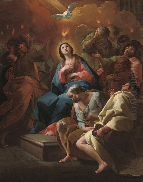 The Pentecost: A Bozzetto Oil Painting by Antonio Gonzalez Velasquez