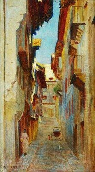 Calle Oil Painting by Pablo Gonzalvo Y Perez