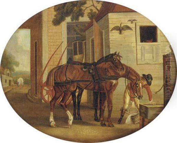 The Life Of A Racehorse; Also Two Companion Paintings Oil Painting by Thomas Gooch