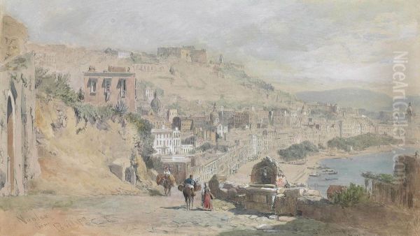 View Of Naples On The Road From Posilipo Oil Painting by Edward Alfred Angelo Goodall