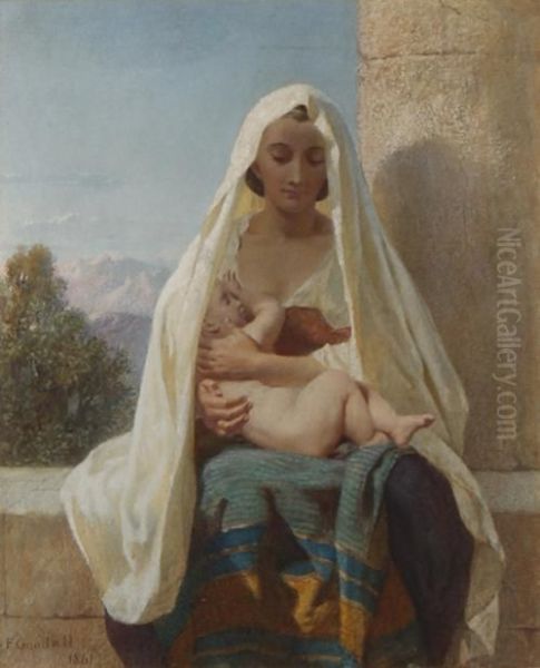 Mother And Child Oil Painting by Frederick Goodall