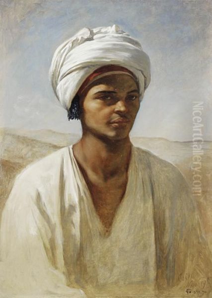 Portrait Of A Young Egyptian Oil Painting by Frederick Goodall