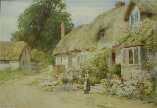 A Cottage Garden Oil Painting by John Edward Goodall