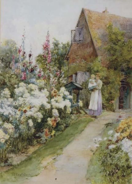 A Cutting Garden Oil Painting by John Edward Goodall