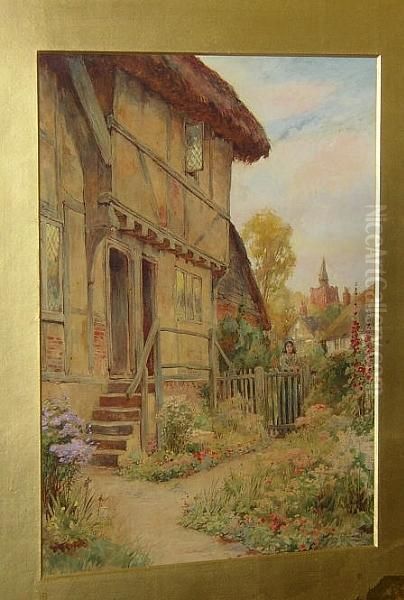 At The Gate, Signed 'j. Edwd Goodall' Oil Painting by John Edward Goodall