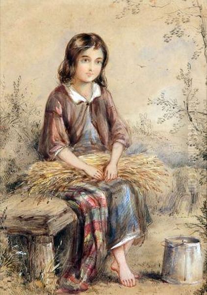 The Young Wheat Girl Oil Painting by Walter Goodall