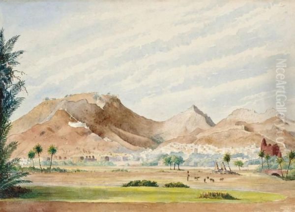 View Of Ajmere, Rajasthan Oil Painting by Robert Gwelo Goodman