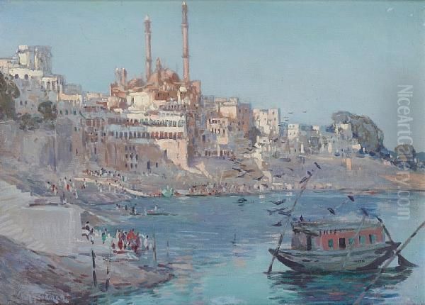 Benares, India Oil Painting by Robert Gwelo Goodman