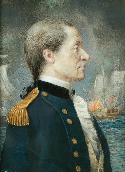 A Portrait Miniature Of Captain John Paul Jones Oil Painting by Sarah Goodridge