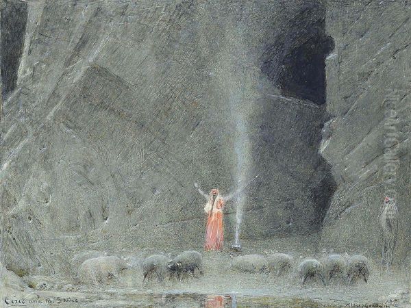 Circe And The Swine Oil Painting by Albert Goodwin