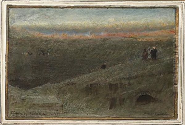 Tombs Of The Caliphs Oil Painting by Albert Goodwin