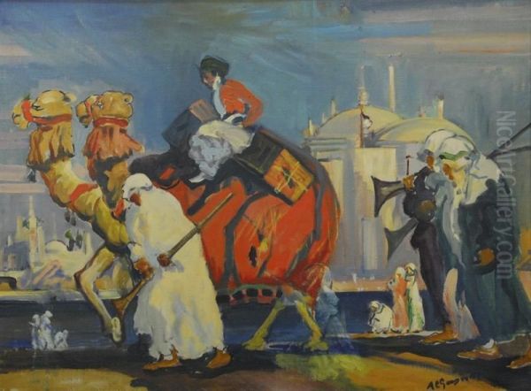 Orientalist Scene Oil Painting by Arthur C. Goodwin