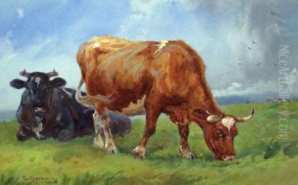 Cattle Grazing Oil Painting by William Sidney Goodwin