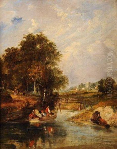 Eel Nets At Whitlingham Oil Painting by William Henry Goose