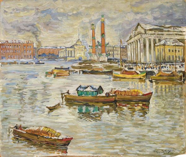 Ansicht Von St.petersburg Oil Painting by Constantin Gorbatoff