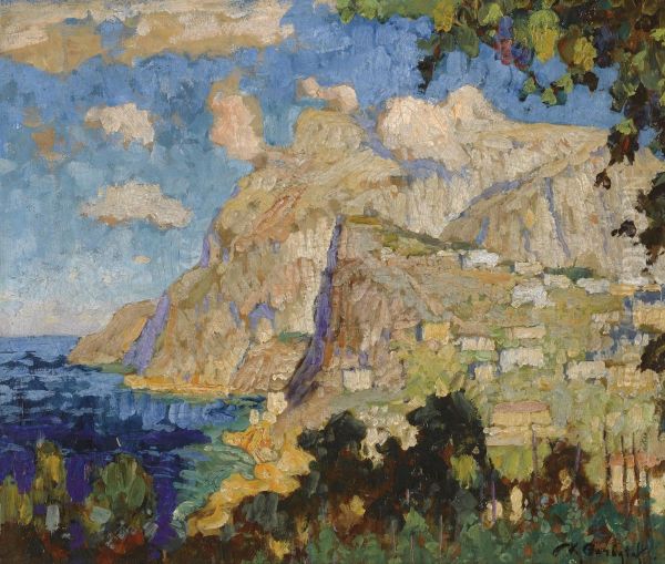 View Of Monte Solaro, Capri Oil Painting by Konstantin Ivanovich Gorbatov