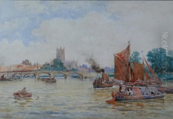 Worcester Cathedral Oil Painting by Gordon Arthur Meadows