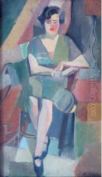 Femme Dans Un Fauteuil (1927) Oil Painting by Jules Gordon