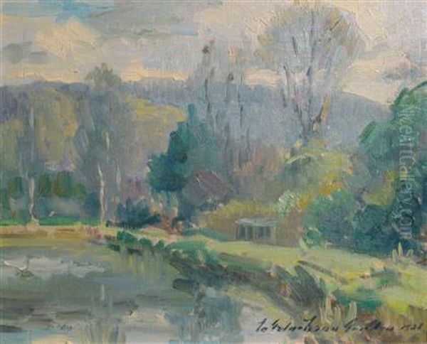 Spring Landscape Oil Painting by Leon Gordon