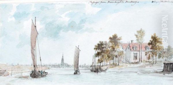 The Village Of Wilhelmsburg, Hamburg Oil Painting by Charles Gore