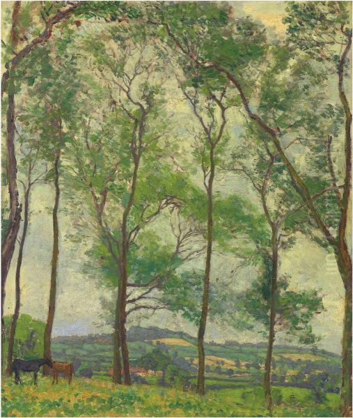 Somerset Landscape, Near Applehayes Oil Painting by Spencer Frederick Gore